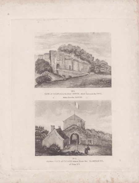 Antique Engraving Print, Gate of Calais, 1809