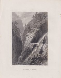 Antique Engraving Print, Gallery of Gondo, 1840