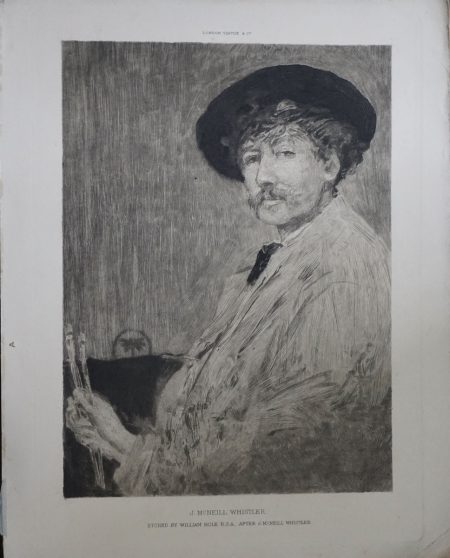 Antique Engraving Print, J.Mc. Neill Whistler, by William Hole, 1890