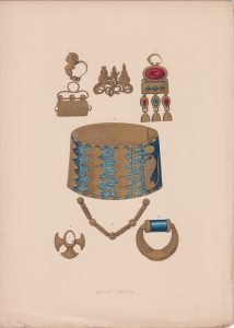 Antique Print, Ancient Jewelry, 1870