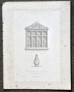 Antique Engraving Print, Old Jug found in a well at Tilsey place; Ancient Carving, 1830
