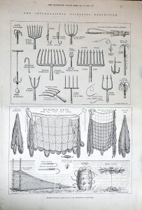 Antique Print, The International Fisheries Exhibition, 1883