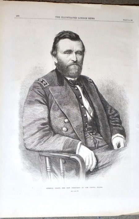 Antique Print, General Grant, The New President of the United States, 1869