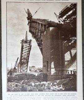 Vintage Print, Sydney Harbour Bridge, 1930