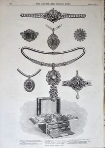 Antique Print, Princess Louise's Wedding Gifts, 1871