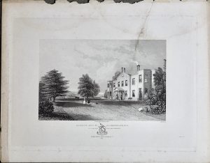 Rare Antique Engraving Print, Denbies, Seat of W.J. Denison. Esq. M.P. 1840