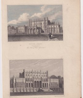 Antique Engraving Print, Eaton Hall, 1829