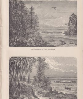Antique Print, Ideal Landscape, 1890