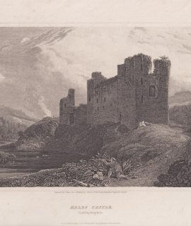 Antique Engraving Print, Hales Castle, 1814