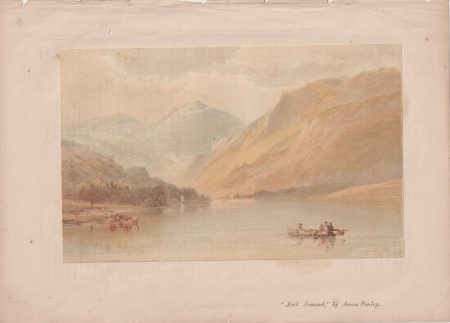 Antique Print, Loch Lomond, by Aaron Penley, 1890