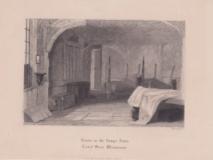 Rare Antique Engraving Print, Room in the Rings Arms, Westminster, 1860 ca.