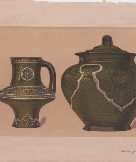 Antique Print, Russian Goldsmith's Work, by Sassikof, 1867