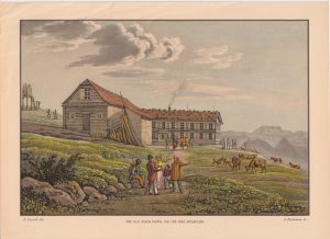 Antique Engraving Print, The Old Kulm Hotel on the Rigi Mountain, 1890