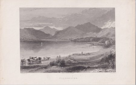 Antique Engraving Print, Ulleswater, 1848
