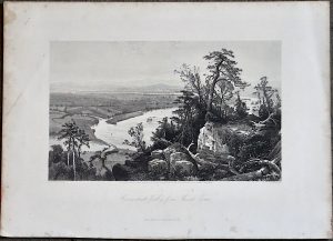 Antique Engraving Print, Connecticut Valley from Mount Tom, 1876