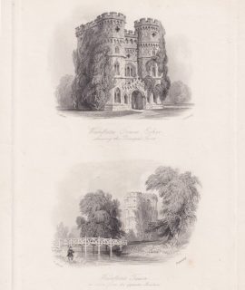 Antique Engraving Print, Wainfletés Tower, 1860
