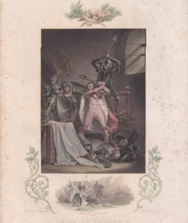 Antique Engraving Print, Death of Richard II, 1853