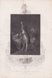 Antique Engraving Print, The Death of Cardinal Beaufort, 1853
