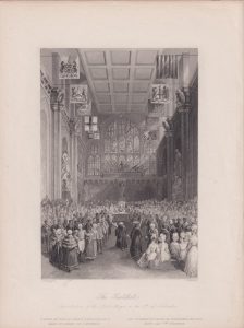 Antique Engraving Print, The Guildhall, 1870