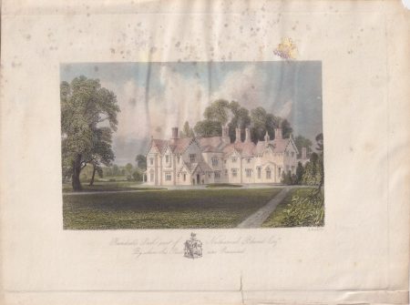 Antique Engraving Print, Randall's Park the Seat of Nathaniel Bland, 1830