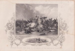 Antique Engraving Print, Richard III and the Earl of Richmond at the Battle of Bosworth, 1834