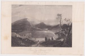 Antique Engraving Print, River Tay & Kinnoul Hill from East of Craigie, 1843