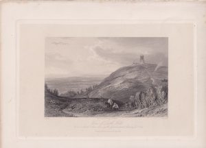 Antique Engraving Print, View of Leith Hill, 1844