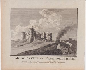Antique Engraving Print, Carew Castle in Pembrokeshire, 1776