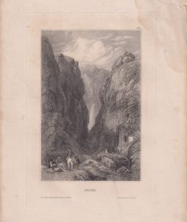 Antique Engraving Print, Delphi, 1837