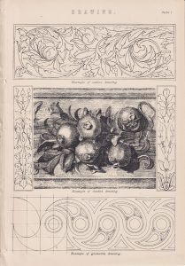 Antique print, Drawing, 1870