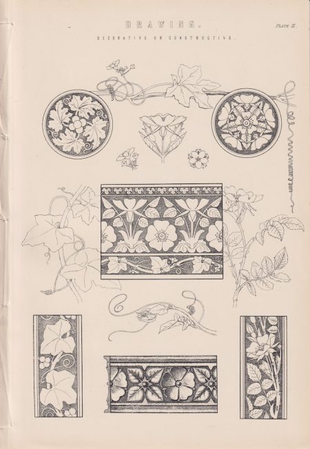 Antique Print, Drawing, decorative or constructive, 1870