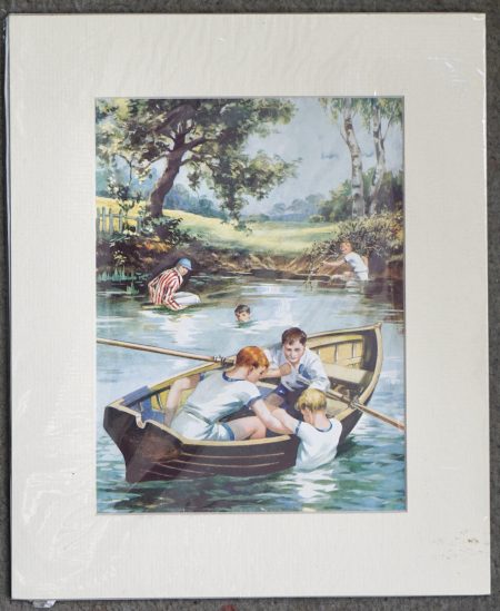Vintage Print, Lake Scene, 1920