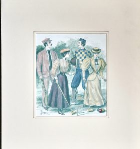 Antique Print, Croquet, 1894