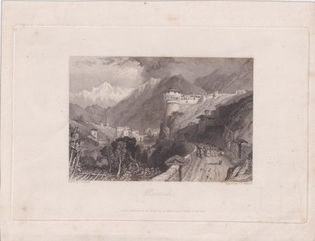 Rare Antique Engraving Print, Roveredo, 1836