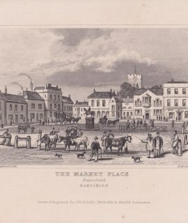 Antique Engraving Print, The Market Place, 1820