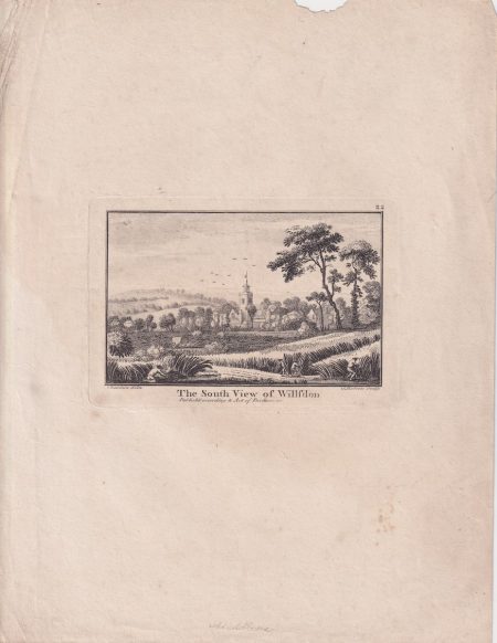 Antique Engraving Print, The South View of Willfdon, 1770