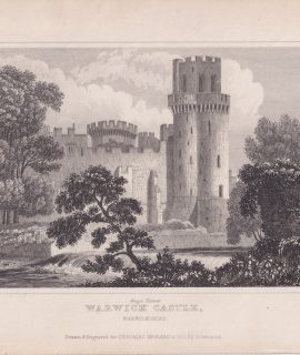 Antique Engraving Print, Warwick Castle, 1820
