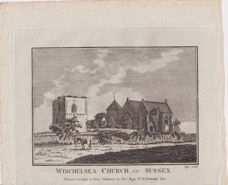 Antique Engraving Print, Winchelsea Church in Sussex, 1776