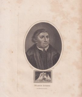 Antique Engraving Print, Martin Luther, 1814