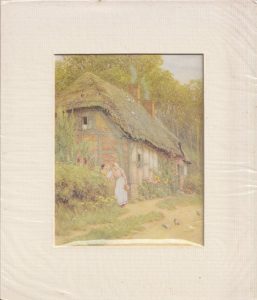 Antique Print, The cottage in the countryside, 1900