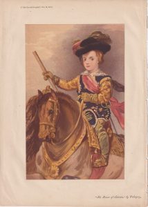Antique Print, The Prince of Asturias by Velasquez, 1868