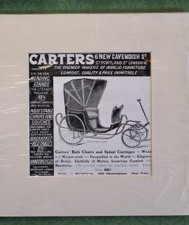 Rare Original Vintage Print, Carter's Bath Chairs and Spinal Carriages, 1900