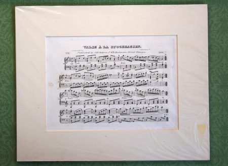 Antique Engraving Print, Valse à la Stockhausen, 1820