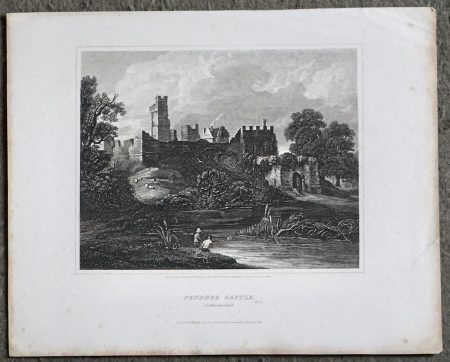 Antique Engraving Print, Prudhoe Castle, Northumberland, 1815