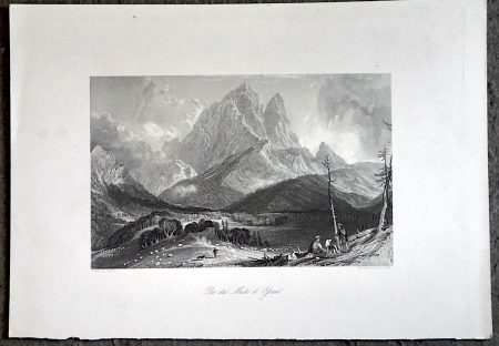Antique Engraving Print, Pic du Midi d'Ossau, 1840 ca.
