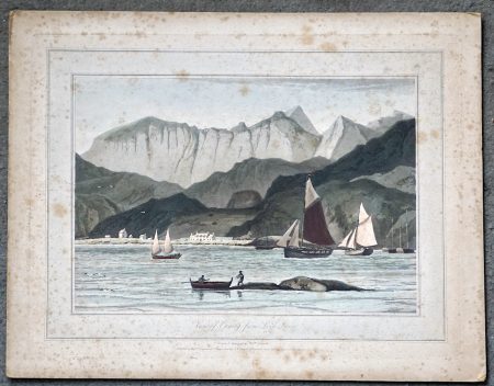 Antique Engraving Print, View of Cuniag from Loch Inver, 1820