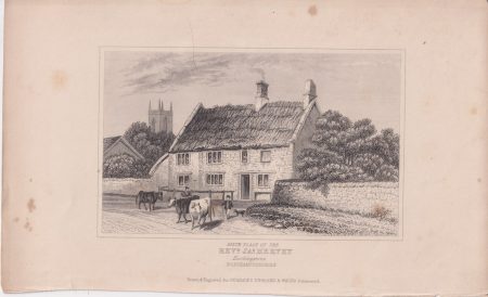 Antique Engraving Print, Birth Place of Rev. d Ja.s Hervey, 1840