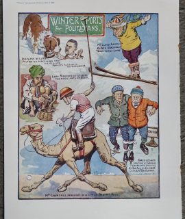 Antique Print, Winter Sports for Politicians; our Predecessors' Games, 1927