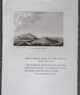 Antique Engraving Print, The Tinwald Hill in the Isle of Man, 1774