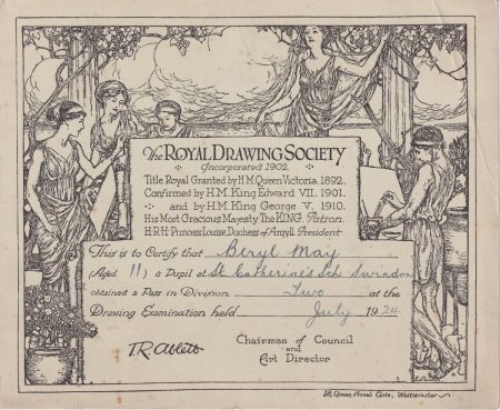 The Royal Drawing Society, Certificate, 1924